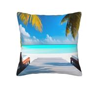 Maldives Holidays Pillow Cover, 18"X18", Square Decorative Pillow For Sofa, &Living Room, Bed And Home Decor.