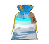 Maldives Holidays Print Drawstring Favor Bags, S Holiday Pouches, Treat Sacks, Christmas Treat Bags