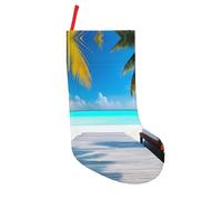 Maldives Holidays Print Large Christmas Stockings 18 In, Beautiful Festive Gift Holder Bag,Holiday Xmas Party Socks