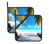 Maldives Holidays Printed Heat-Insulating Pot mat, Suitable for Kitchen and Restaurant, Thickened and Durable, Anti-scalding and Heat-Insulating