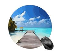 Maldives Holidays Round Mouse Pad Smooth Glide Gaming Mousepad Extra Density Portable Comfortable Mouse Mat for Desk, Home, Office 7.8x7.8 Inches