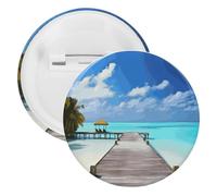 Maldives Holidays Tinplate Badge 12PCS Personalized Round Brooch Large Craft Button Suitable for Teachers, Nurses, Doctors, Staff, Party Gift Accessories