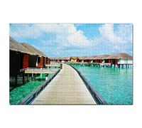 Maldives House Jigsaw Puzzle for Adults 100 Piece Travel Gift Souvenir 45,5x35,5CM