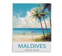 Maldives Indian Ocean,Jigsaw Puzzles for Adults 1000 Piece, Classic Puzzle Teens Boys Girls Puzzles Sturdy Tight Fitting Pieces,Letters On Back for Ideal Challenging And Gift(38x26cm)-J75