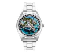 Maldives Islands Watches for Men Business Dress Watch Stainless Steel Band Wristwatch