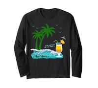 Maldives Palm Trees Amazing Beach Cocktail Island Souvenir Long Sleeve T-Shirt