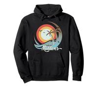 Maldives Palm Trees huge Wave amazing Beach Island Souvenir Pullover Hoodie