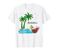 Maldives Palms Banana Leaves Holidays Island Resort Souvenir T-Shirt