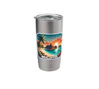 Maldives Sandy Beach Sunset Summer Vacation Visitor Souvenir Stainless Steel Insulated Tumbler