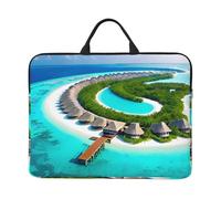 Maldives Scenery 14 Inch Laptop Sleeve with Handle - Shockproof Water Resistant Protective Cover for 14" Computers, Office & Travel