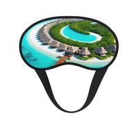 Maldives Scenery Blackout Sleep Mask for Comfort Soft Indoor Outdoor Camping Travel Shift Change