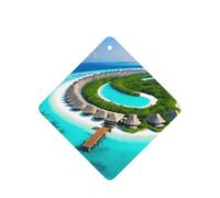 Maldives Scenery Car air freshener, four-pack, suitable for car interiors, trucks, and SUVs.