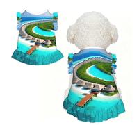 Maldives Scenery L Pet Apparel for Small Dogs-Cute Summer Outfit for Puppy, Soft Breathable Pet Clothes for Cat
