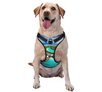 Maldives Scenery Medium Printed pet Traction Vest for Pets to wear When Walking The Dog or Climbing Mountains