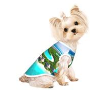 Maldives Scenery Pet Breathable Sleeveless T-shirt L for Small Dogs and Cats, Soft, Comfortable, Stylish
