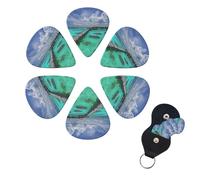 Maldives Scenery Print Guitar Picks 6 Pack Guitar Plectrums with Pick Holders Bass Picks For Acoustic Guitar Bass Electric Ukulele Includes 0.46mm, 0.71mm, 0.96mm