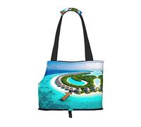 Maldives Scenery Printed Pet Shoulder Bag, Specially Designed for Small Dogs and Cats, Multifunctional Shoulder and Handbag