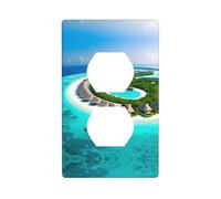 Maldives Scenery Printed Wall Panels, Double-Sided Socket Decorative Wall Panels, Suitable for Indoor Socket Decoration and Layout.