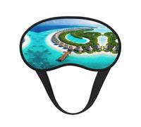 Maldives Scenery Sleep Mask Soft Eye MaskBlindfold Eyeshade Smooth Comfortable Eye Cover with