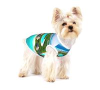 Maldives Scenery Small Dog Cotton Vest Large - Breathable, Comfortable Pet Shirt for Cats and Dogs