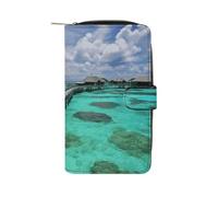 Maldives Scenery Wallet Multifunctional Wallets for Men Compact Wallet Purse Passport Bag