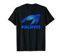 Maldives Sea Blue Tribal Turtle T-Shirt