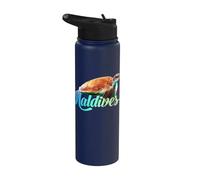 Maldives Sea Turtle Amazing Beach Vacation Island Souvenir Stainless Steel Insulated Water Bottle