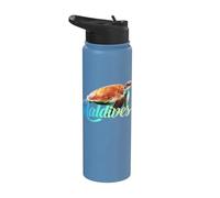 Maldives Sea Turtle Amazing Beach Vacation Island Souvenir Stainless Steel Insulated Water Bottle