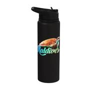 Maldives Sea Turtle Amazing Beach Vacation Island Souvenir Stainless Steel Insulated Water Bottle