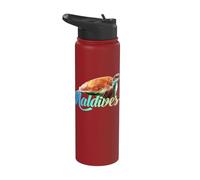 Maldives Sea Turtle Amazing Beach Vacation Island Souvenir Stainless Steel Insulated Water Bottle