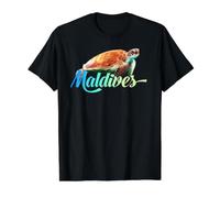 Maldives Sea Turtle Amazing Beach Vacation Island Souvenir Value Graphic T-Shirt, Men, Black, M