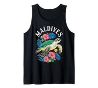 Maldives Turtle Flower Tropical Maldivian Island Maldives Tank Top