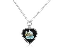 Maldives Water Bungalow Pet Ash Necklace Keepsake Memorial Heart Pendant Jewelry