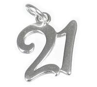 Maldon Jewellery 21 sterling silver charm .925 x 1 Birthday Age Number Twenty One charms
