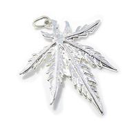 Maldon Jewellery Cannabis leaf sterling silver charm pendant .925 x 1 Drugs pendants