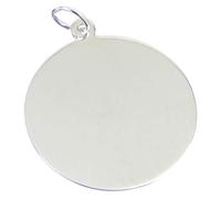 Maldon Jewellery Disc apx 24mm Plain sterling silver charm pendant .925 x 1 Engravable