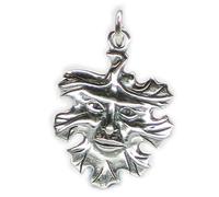 Maldon Jewellery Green Man - Leaf with Face Deity sterling silver charm .925 x 1
