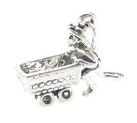 Maldon Jewellery Miner with coal cart sterling silver charm .925 x 1 Mining charms