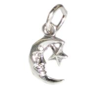 Maldon Jewellery Moon with star TINY sterling silver charm .925 x 1 Moons Stars charms