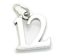 Maldon Jewellery Number 12 Twelve sterling silver charm .925 x 1 Age Days Numbers charms
