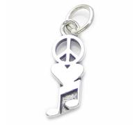 Maldon Jewellery Peace Love Music sterling silver charm .925 x 1 Caring Loving charms