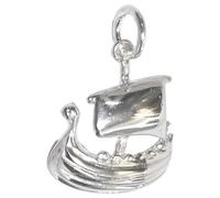 Maldon Jewellery Sterling Silver 2D Viking Longship Charm Pendant Norse Drakkar