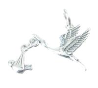 Maldon Jewellery Stork with a movable baby sterling silver charm .925 x 1 Storks Babies