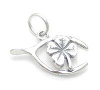 Maldon Jewellery Wishbone - Four Leaf Clover sterling silver lucky charm .925 x 1 Wishbones A1