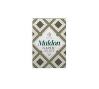 Maldon Garlic Sea Salt Flakes, blended with Wild and Roasted Garlic - Take simple dishes to the next level - Fantastic Flavour - Unique Pyramid-Shaped Sea Salt Flakes- 100g Box