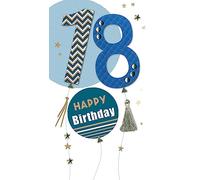 Male 18th Birthday Card Embellished Balloons Champagne Greeting Card JGS728