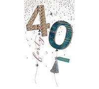 Male 40th Birthday Card Embellished Balloons Forty Champagne Greeting Card JGS735