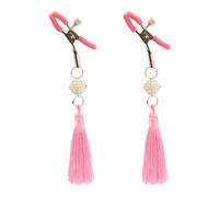 Male and Female Universal Nipple Clamps Nipple Flirtation Toys Retro Palace Bell Chinese Wind Breast Clamps Erotic Sex Toys Pink One Size