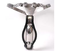 Male BDSM Chastity Belt with Push Lock and cage Adjustable，Black：87-122cm | Chastity Cage Auxiliary Belt Breathable Bondage Devices Adult Sex Toys Hollow Out with Defecation Hole
