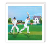 Male Birthday/Blank Greeting Card For Him - Cricket Green - Artistic Sporty Design - General Card Suitable for Birthday and Other Occasions - Made in the UK - Eco-Friendly